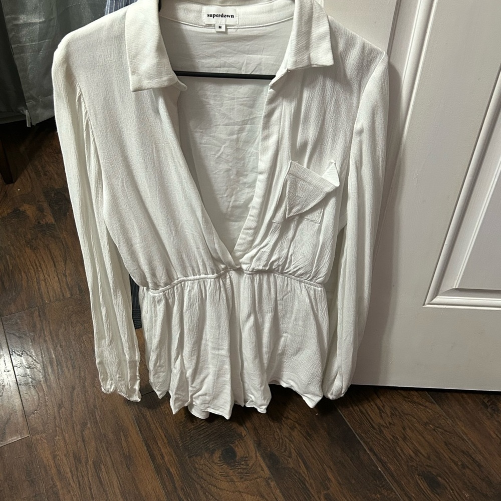 Women's White low cut Romper